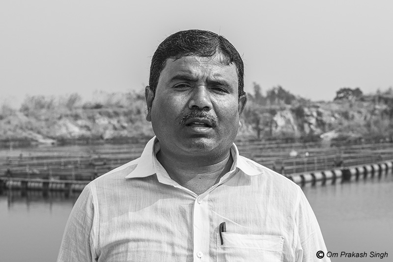 Gurdayal Mandal, President of the self-help group that owns and manages the cage fish farm at Nandna village, Dumka district, Jharkhand